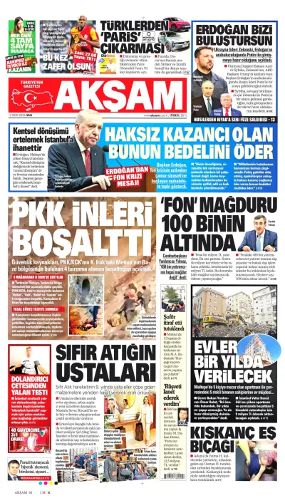 Akşam manşeti