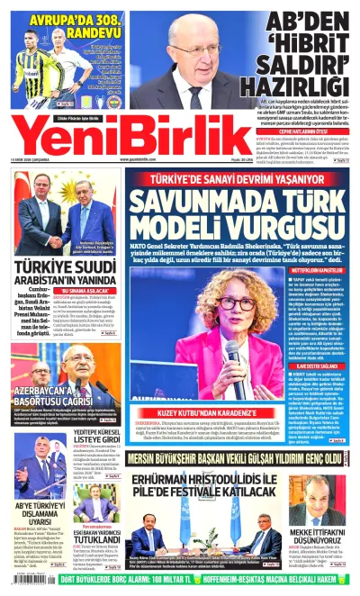 YeniBirlik manşeti