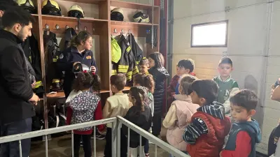 Erzincan'da Minik Öğrencilerden İtfaiye Müdürlüğüne Ziyaret