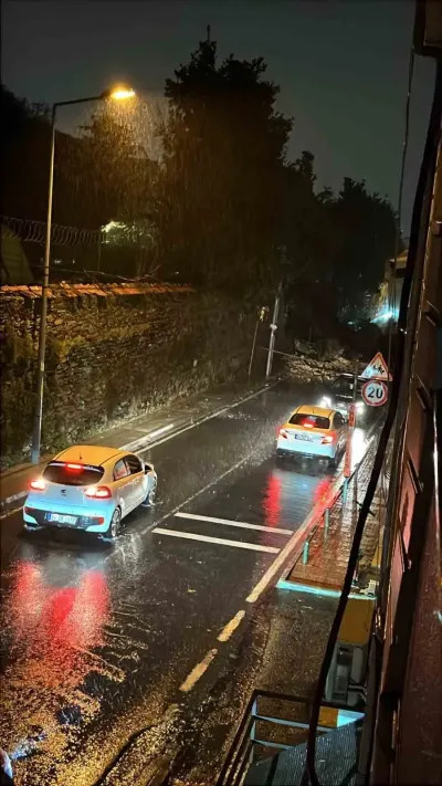 Şiddetli Yağış Ortaköy’de İstinat Duvarını Çökertti