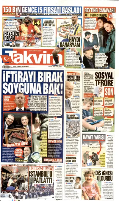 Takvim manşeti