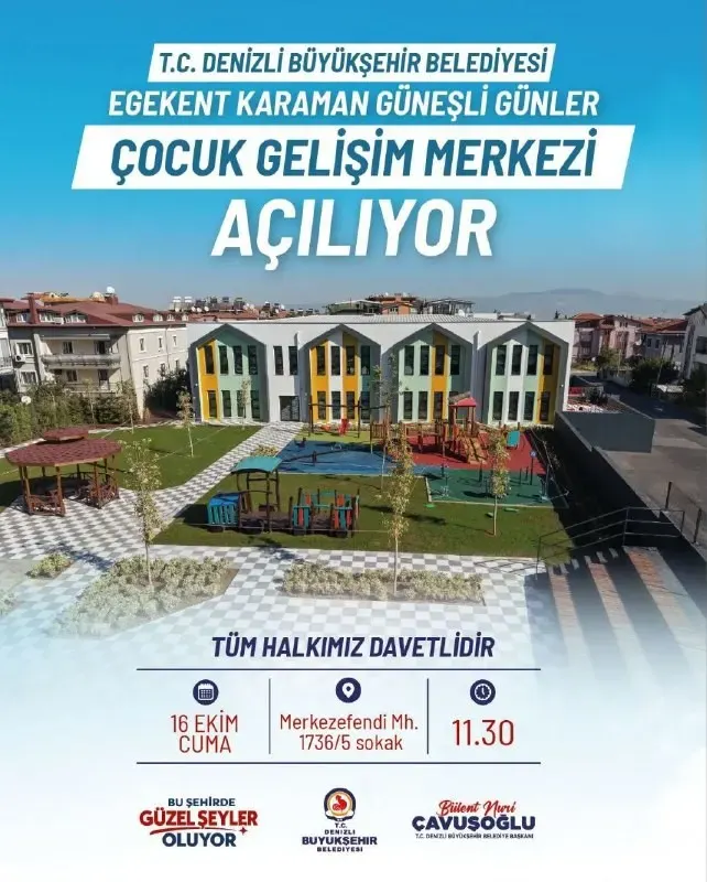 Denizli'de Hayata Geçirilen Yeni Çocuk Gelişim Merkezi Öğrenci Kabulüne Başladı