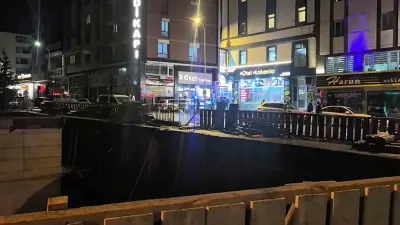 Erzurum Lalapaşa Mahallesi'nde Şiddetli Yağış Nedeniyle İnşaat Alanında Göçük Oluştu