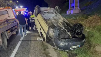 Samsun'da Şarampole Yuvarlanan Araçta Bir Kişi Yaralandı