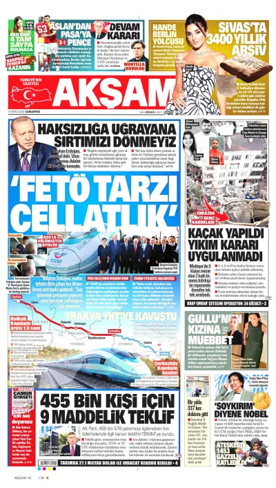 Akşam manşeti