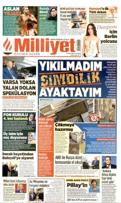 Milliyet manşeti