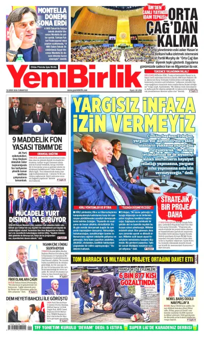 YeniBirlik manşeti
