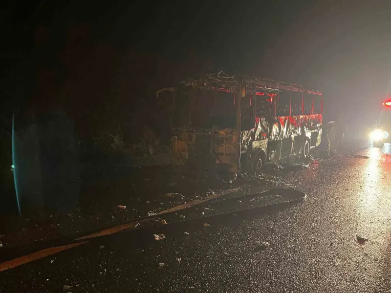 Bolu'da Seyir Halindeki Midibüs Alevlere Teslim Oldu