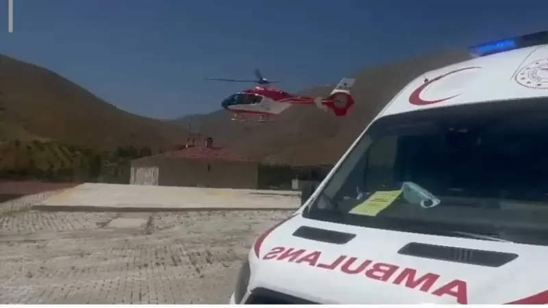 Bahçesaray'da Yüksekten Düşen Yaralı İçin Ambulans Helikopter Seferber Oldu
