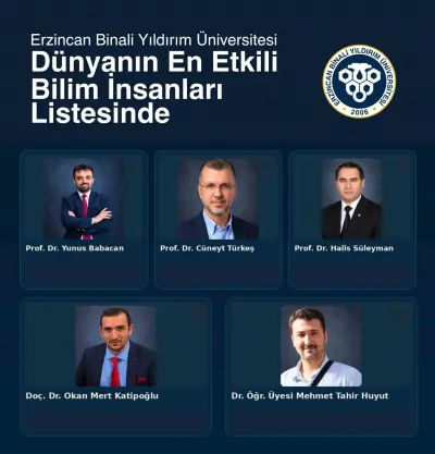 Erzincan Binali Yıldırım Üniversitesinden Beş Akademisyen Dünyanın En Etkili Bilim İnsanları Listesinde