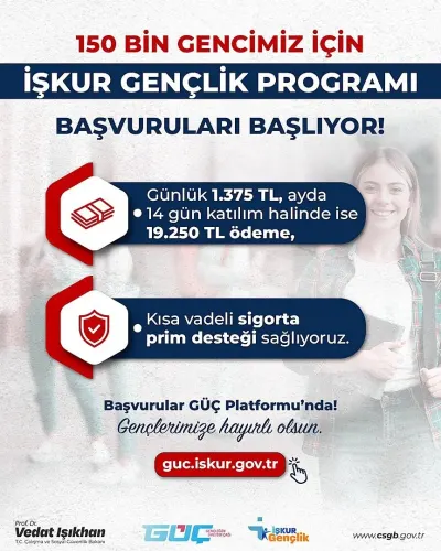 Üniversiteliler İçin İŞKUR Gençlik Programı Başvuruları Başlıyor