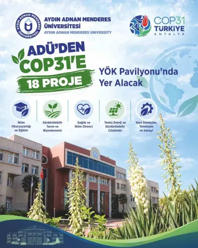 Aydın Adnan Menderes Üniversitesinin İklim Projeleri COP31 Pavilyonu’nda Sergilenecek