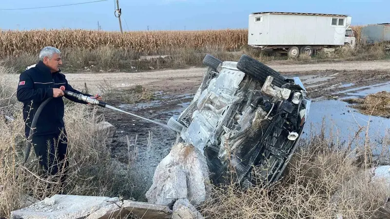 Karaman'da Kontrolden Çıkan Otomobil Takla Attı: 1 Yaralı