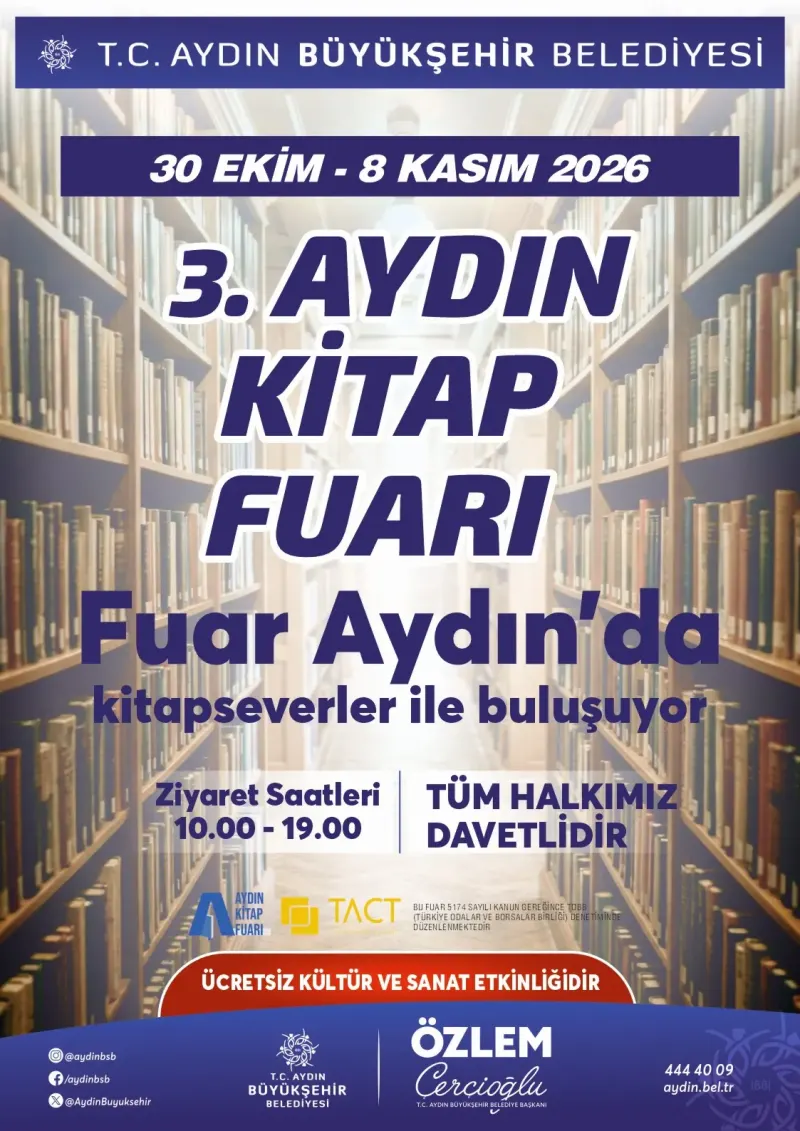 Üçüncü Aydın Kitap Fuarı Otuz Ekim Tarihinde Kapılarını Açacak